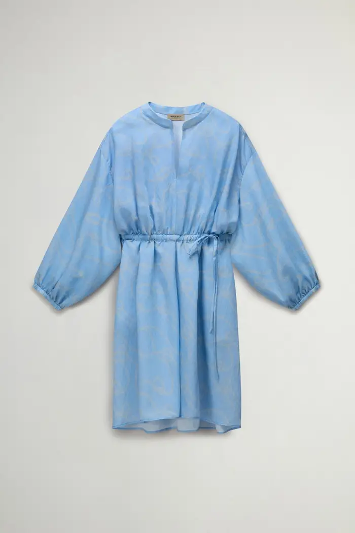 Woolrich donna Vestito in misto Lyocell Blu Rope Blue Whiff