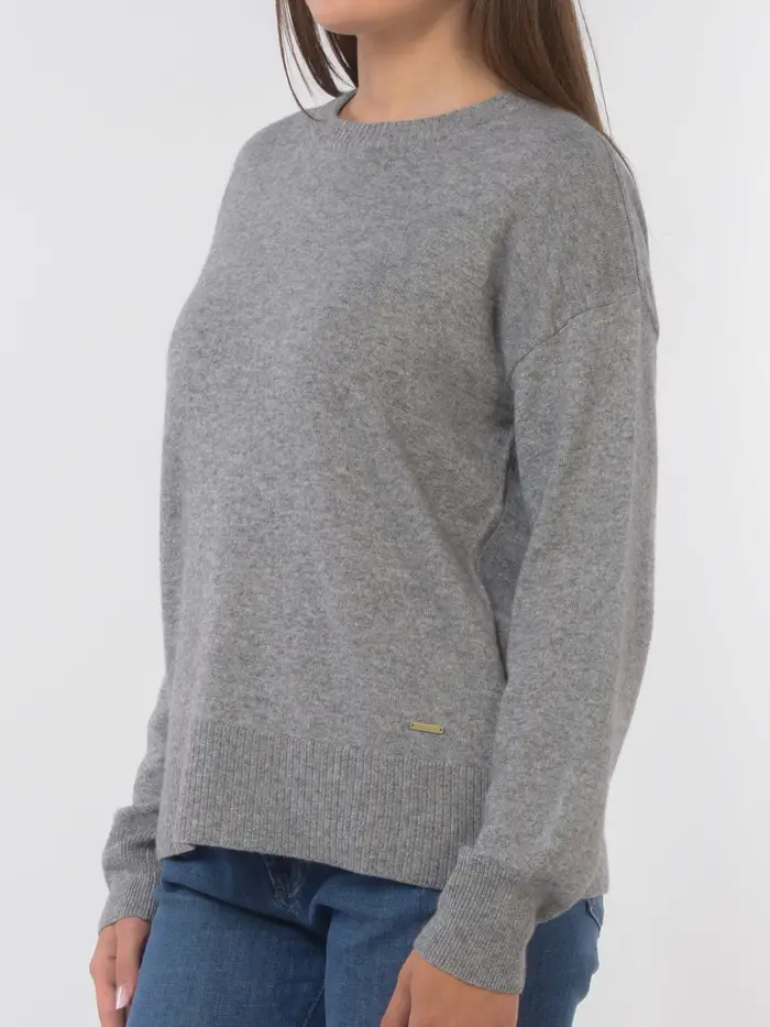 WOOLRICH maglia da donna in misto lana a girocollo Grigio