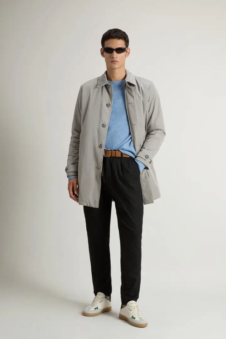 Woolrich Uomo Cappotto tinto in capo in Peached Urban Touch Grigio Off Taupe