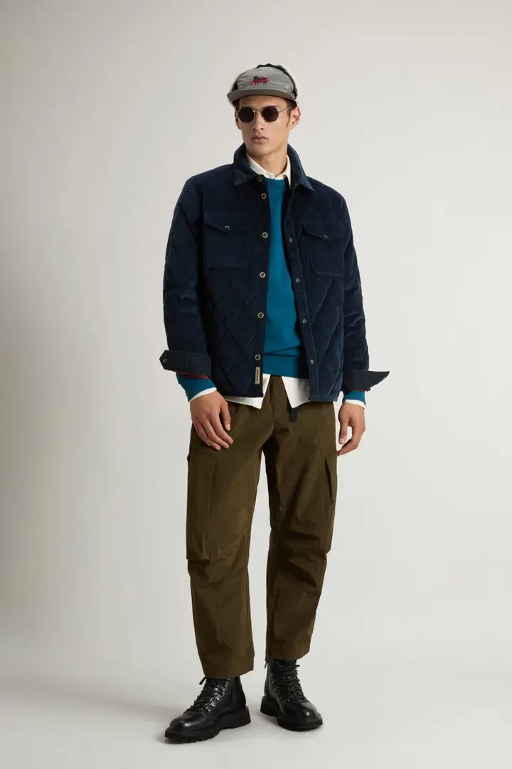 Woolrich Uomo Giacca a camicia Alaskan in velluto a coste Blu Melton Blue
