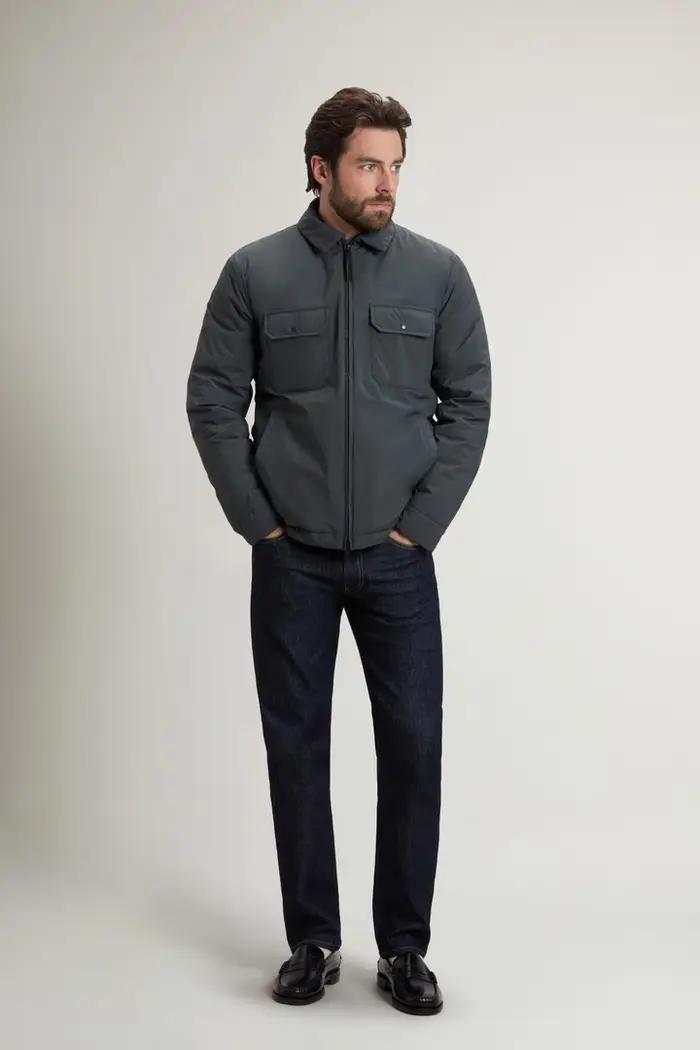 uomo Giacca a camicia Cloud imbottita Grigio Charcoal Grey