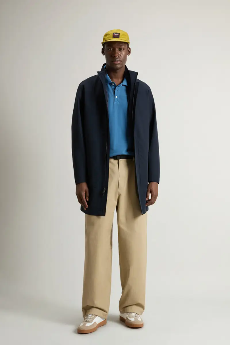 Woolrich Uomo Giacca impermeabile 2 in 1 in tessuto a due strati Blu