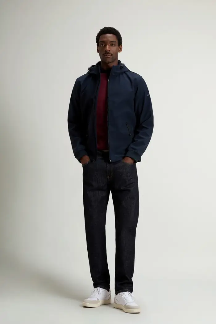 Woolrich Uomo Giacca in Tech Softshell Blu