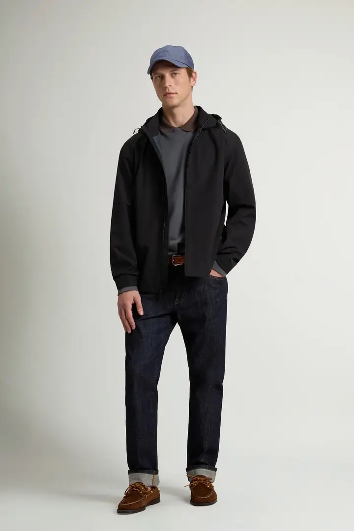 Woolrich uomo Giacca Pacific in tessuto a due strati Nero Black