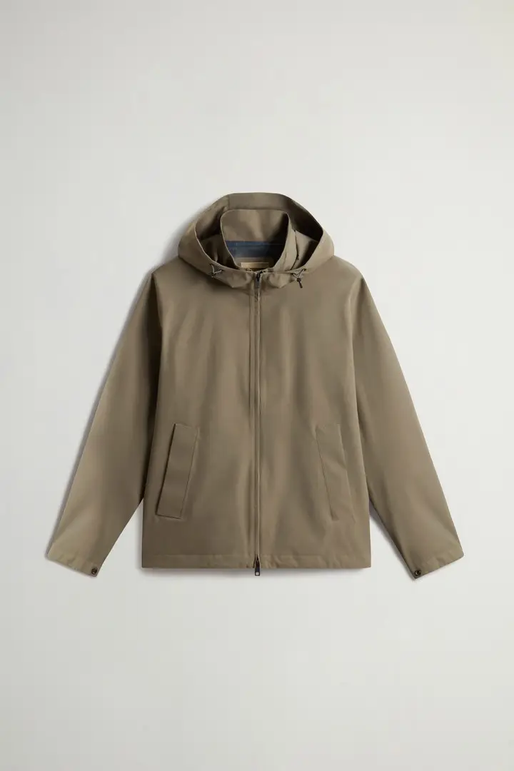 Woolrich uomo Giacca Pacific in tessuto a due strati Verde Smokey Olive