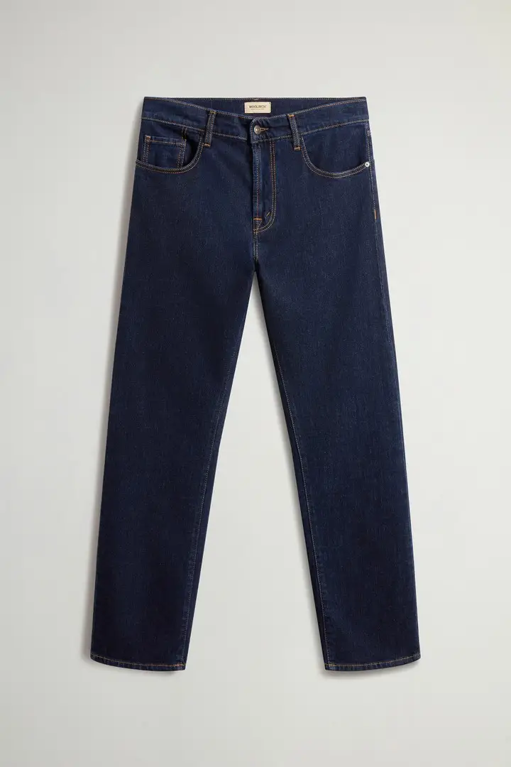 Woolrich uomo Pantaloni Contemporary a cinque tasche in denim di cotone elasticizzato Blu Rinse Washed