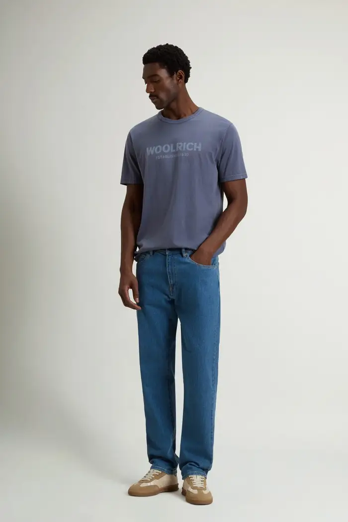 Woolrich Uomo Pantaloni in denim elasticizzato Blu