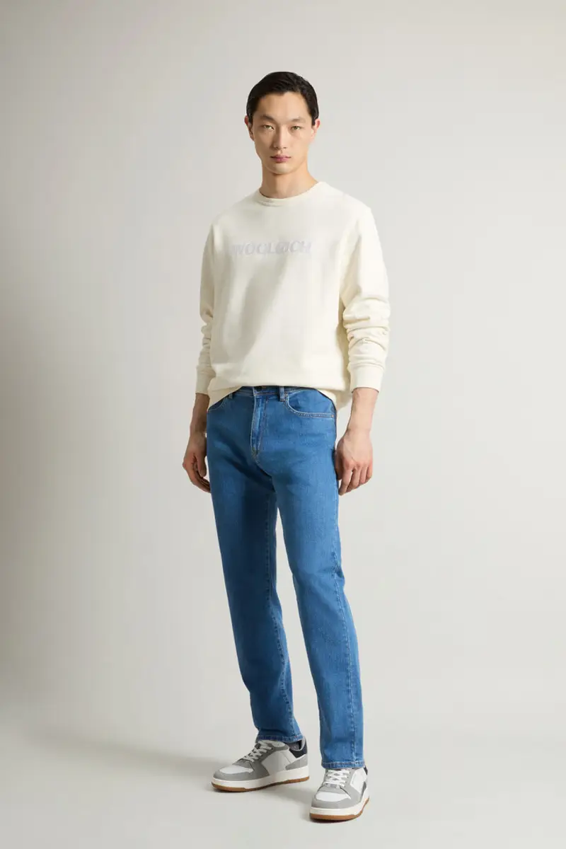 Woolrich Uomo Pantaloni in denim elasticizzato Blu