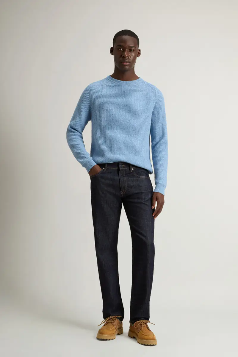 Woolrich Uomo Pantaloni in denim elasticizzato Blu