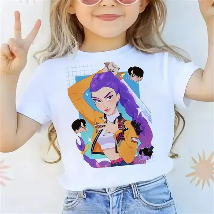 WowClassic T-shirt Estiva Girocollo 3D Stampata Gruppo K-POP Femminile Moda Casual Manica Corta T-shirt Bambina 160