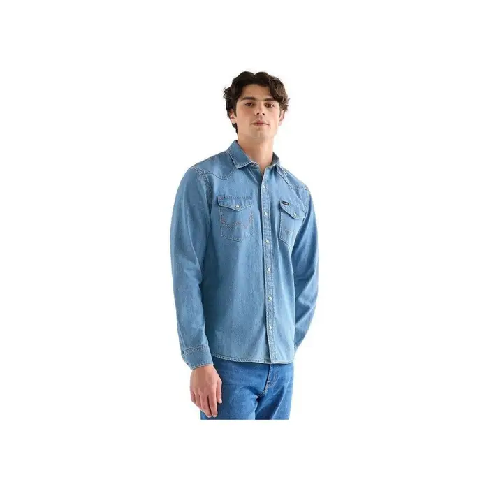 Wrangler Camicia a maniche lunghe 112378474-LAKE Blu