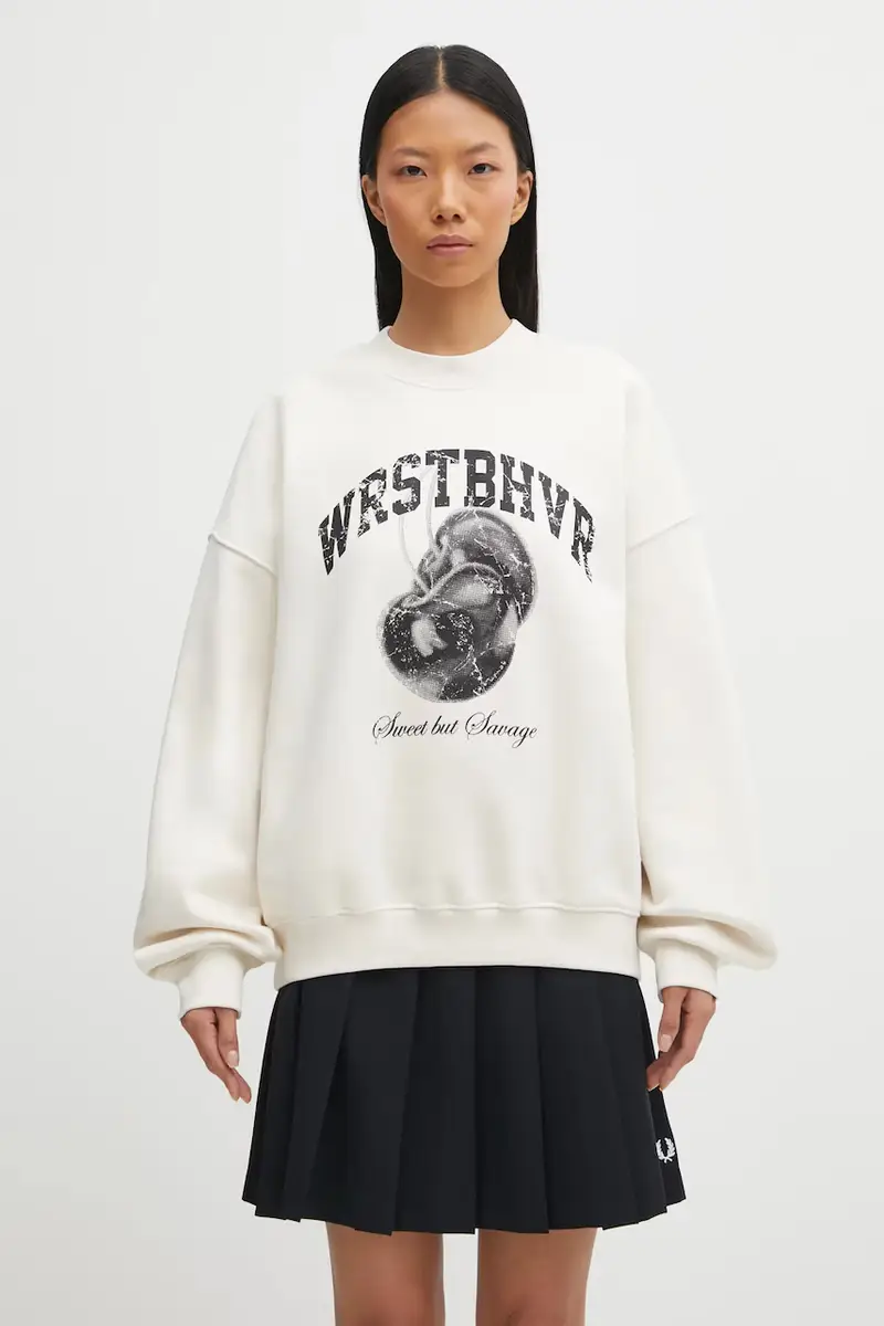 WRSTBHVR felpa Kris donna colore beige U2125TT.3046