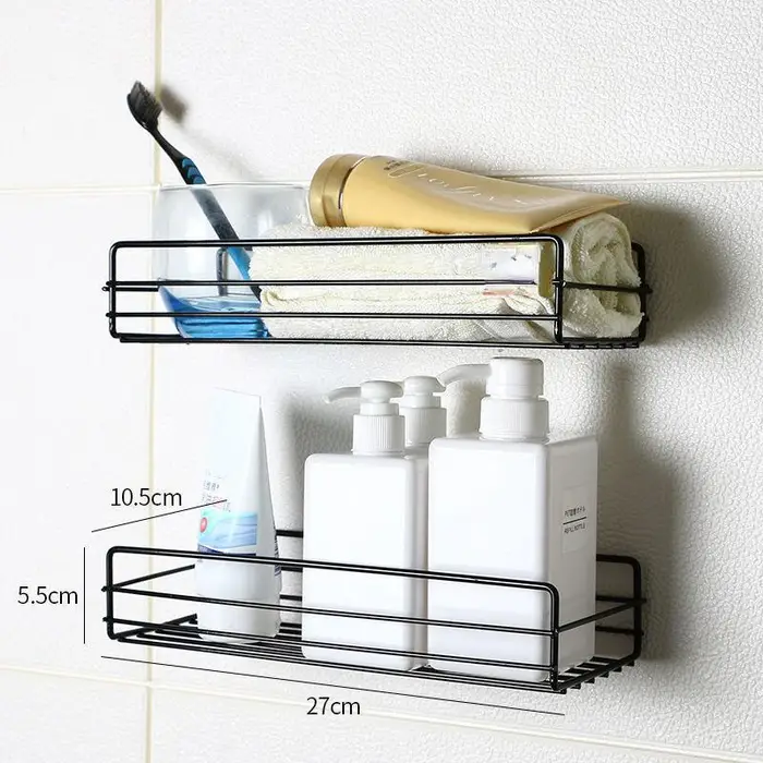 WTEMPO 2 pezzi in metallo triangolo mensola ad angolo appeso a parete rack di stoccaggio display supporto per fiori supporto senza fori