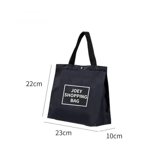 Borsa Portatile in Tela a Tinta Unita con Etichetta Borsa Portatile da Supermercato in Tessuto Oxford per lo Shopping e l Organizzazione 【23*10*22cm】 nero