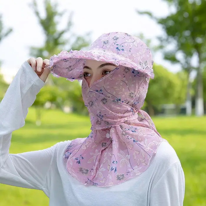 WTEMPO Cappello Estivo da Sole da Donna Ciclismo Outdoor Cappello da Donna Copertura Viso Protezione UV, Cappello da Spiaggia a Tesa Larga