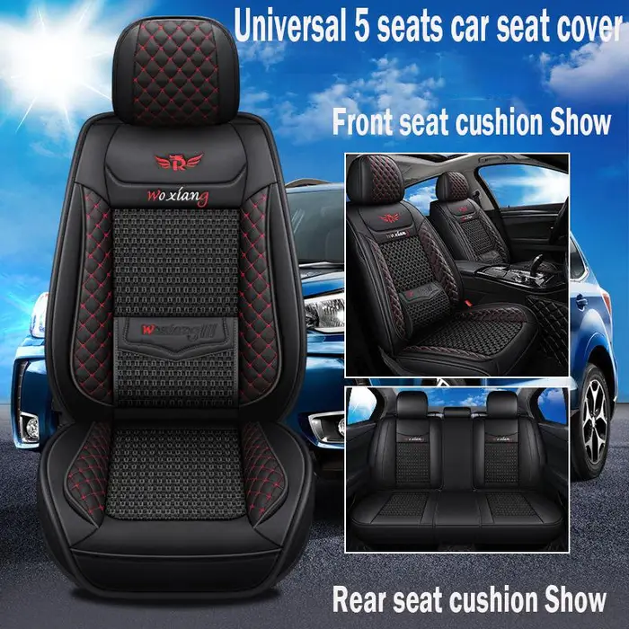 WTEMPO Coprisedile per auto universale da 5 pezzi Coprisedile per auto universale a 5 posti Cuscino per auto impermeabile, confortevole e