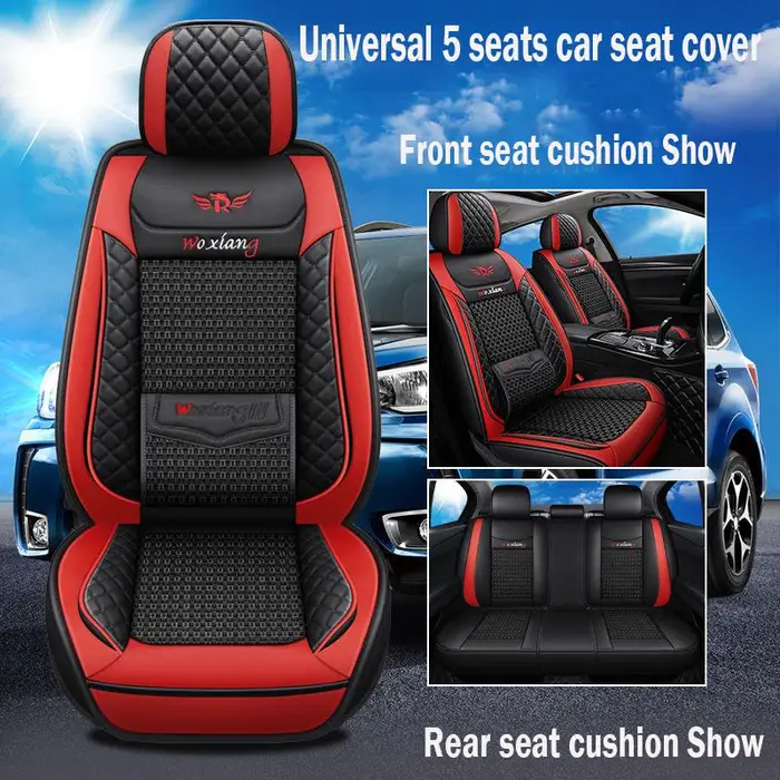WTEMPO Coprisedile per auto universale da 5 pezzi Coprisedile per auto universale a 5 posti Cuscino per auto impermeabile, confortevole e