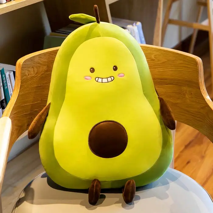 WTEMPO Cuscino di avocado carino, regalo di compleanno per ragazza, bambola di pezza, bambola grande, peluche 35*35cm