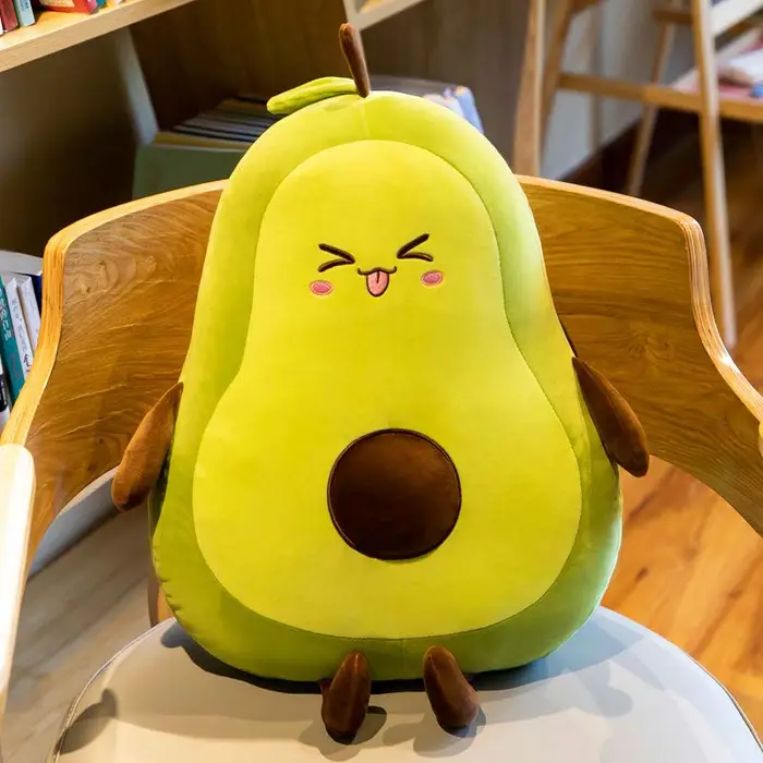 WTEMPO Cuscino di avocado carino, regalo di compleanno per ragazza, bambola di pezza, bambola grande, peluche 35*35cm