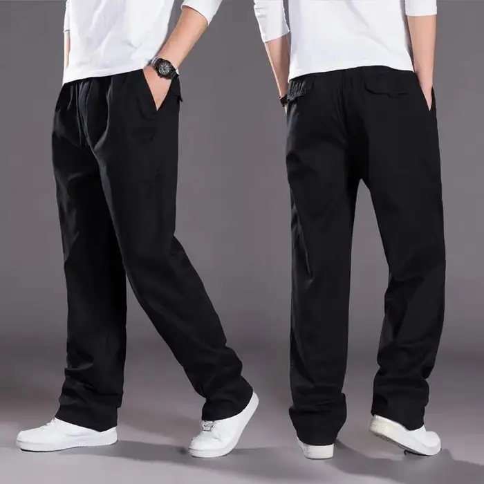 WTEMPO Pantaloni a gamba larga da uomo estivi taglie forti Tuta multitasche Pantaloni casual dritti Pantaloni sportivi versione ampia per