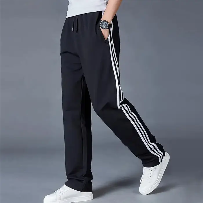 WTEMPO Pantaloni sportivi primaverili e autunnali Pantaloni casual a righe larghe dritte da uomo Pantaloni multiuso taglie forti XXXXXXL