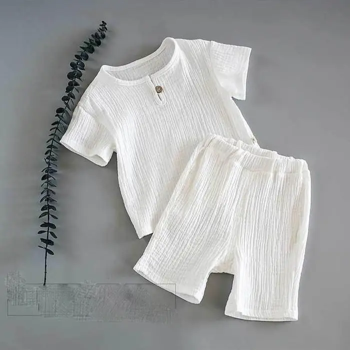 WTEMPO Set da bambino in cotone per il tempo libero, sport, ragazza, ragazzo, t-shirt + pantaloncini, set di abbigliamento per bambini