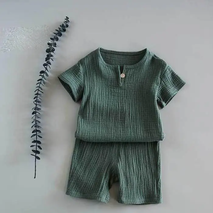 WTEMPO Set da bambino in cotone per il tempo libero, sport, ragazza, ragazzo, t-shirt + pantaloncini, set di abbigliamento per bambini