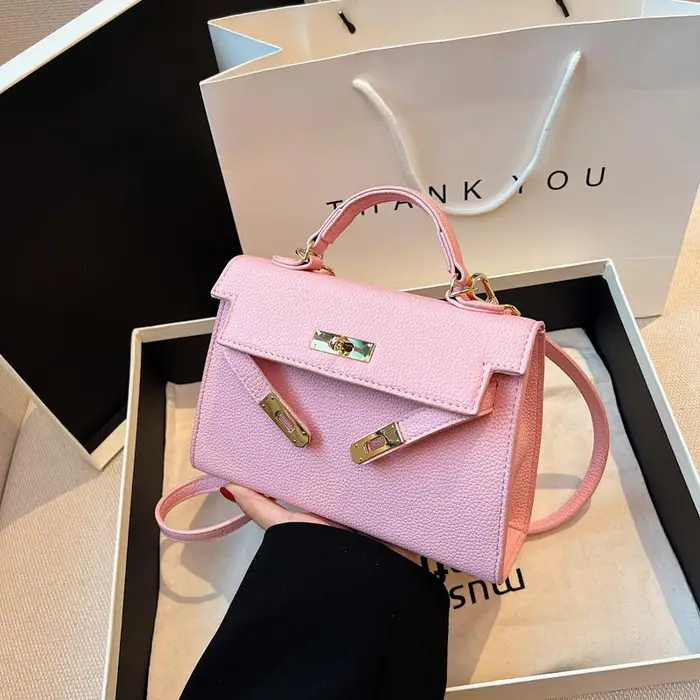 Borsa Borsa da Donna Monospalla Piccola Borsa Quadrata Casual Borsa a Tracolla rosa