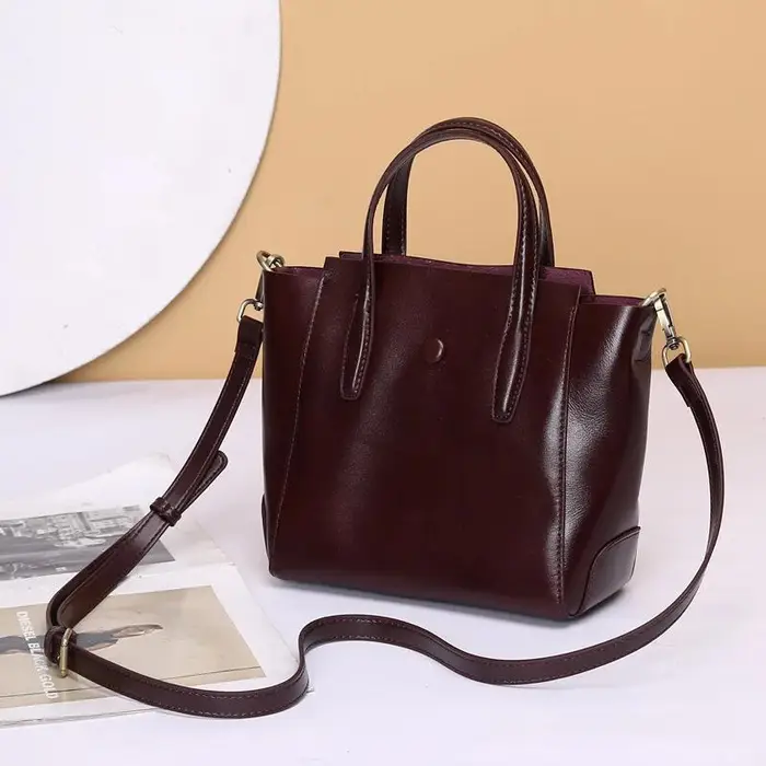 Elegante e Semplice Borsa Messenger a Spalla in Pelle Borsa Tote da Donna Versatile Nuova Pelle Bovina Portatile Borsa da Donna