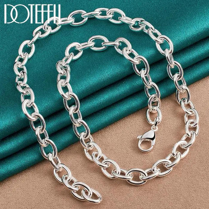 Collana con catena di base originale in argento sterling 925 da 18 pollici con chiusura a moschettone per gioielli da donna e uomo 45cm