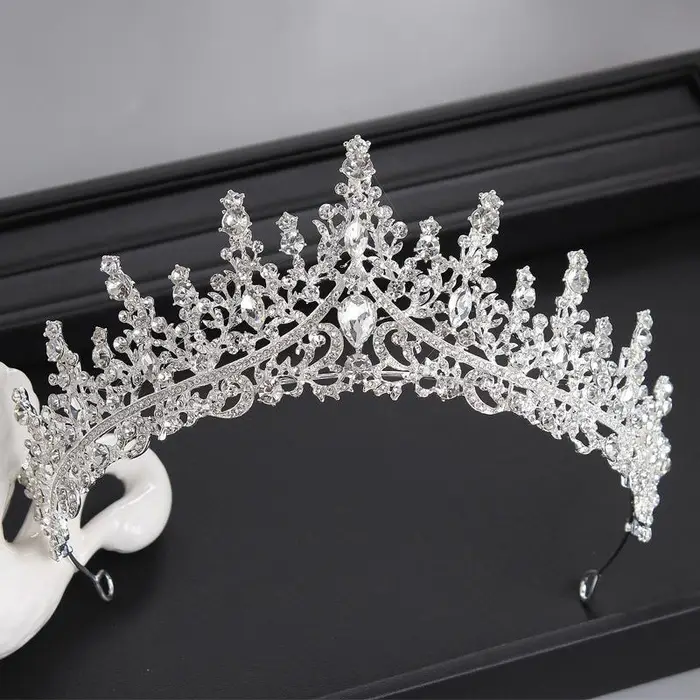 Corona nuziale coreana all-match principessa corona di compleanno accessori per capelli dorati abito da sposa copricapo da sposa argento
