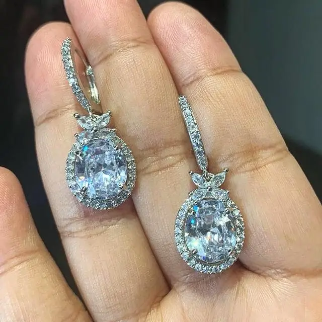 Eleganti Orecchini da Sposa Tbridal con Brillanti Zirconi Cubici Estetici Accessori da Fidanzamento da Donna Gioielli Delicati Regalo Fantasioso