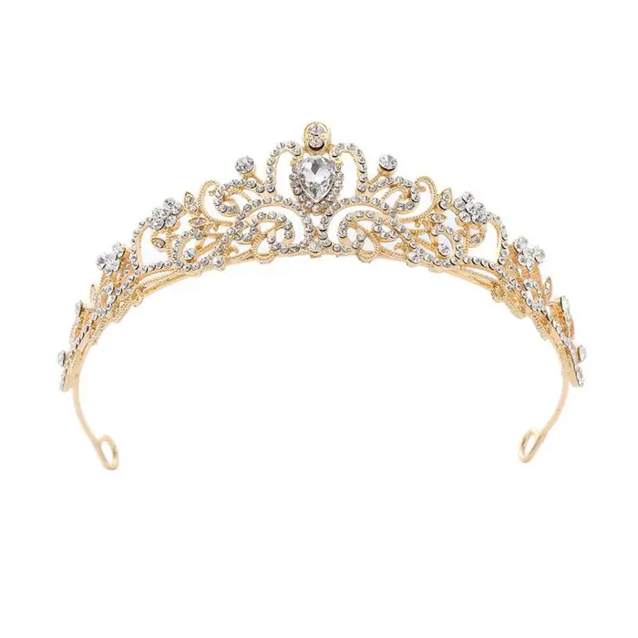 Lega Corona per Bambini Cristallo Strass Corona da Principessa Copricapo Cerchietto da Spettacolo per Ragazze Fermaglio per Capelli da Bambina