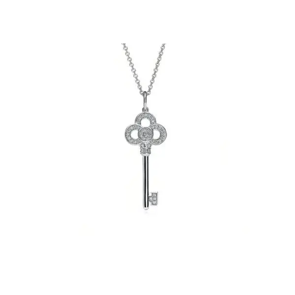 Marca Originale Donna Gioielli 925 Argento Sterling Collana Girocollo Catena Uomo Ciondolo Chiave 45cm