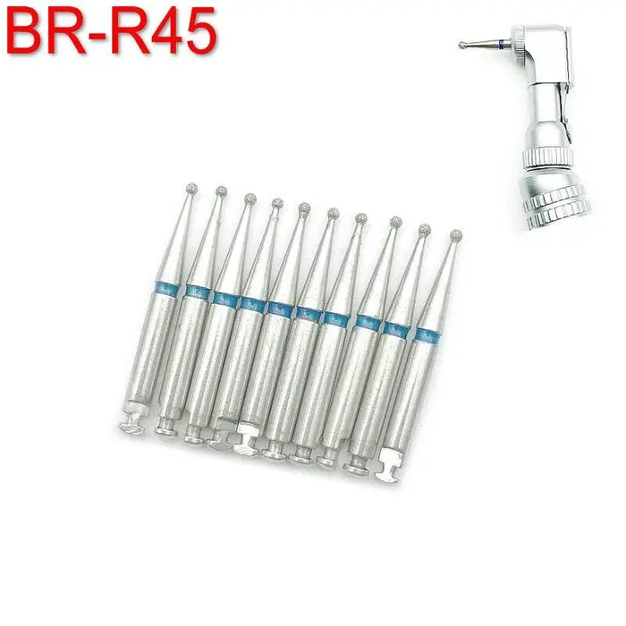 10 pz/scatola Dentale A Bassa Velocità Frese Diamantate Per RA 2 35mm Gambo Manipolo RA Frese Diamantate Trapano Lucidatore BR-R45