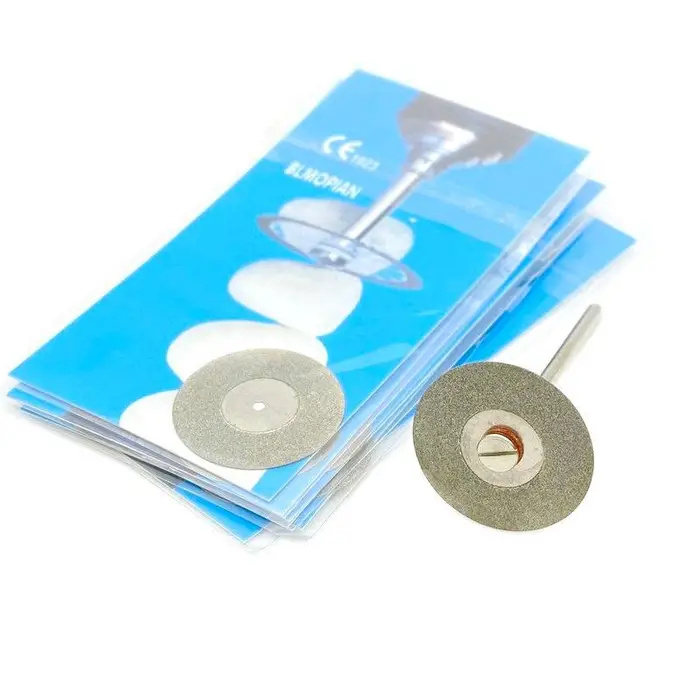 XCELDENT 5 pz/set Dentale Ultra-sottile Double Sided Sabbia Porcellana Disco di Taglio Diamantato Mandrino Disco Diamantato Odontoiatria