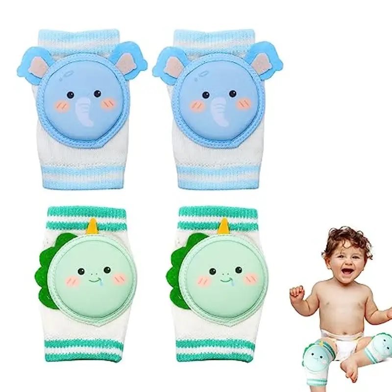 XIXKOLYU XIXKOLYU® 2 paia di ginocchiere per gattonare, traspiranti per bambini, ginocchiere per gattonare con spugna, protezione