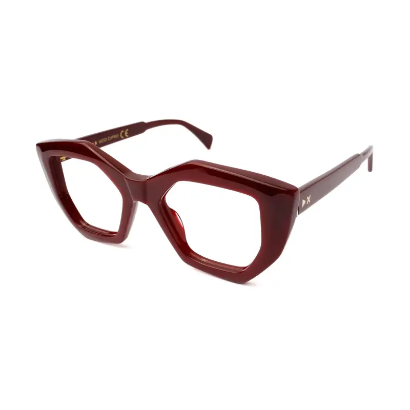 XLab Donna Cipro Montature da vista Acetato Bordeaux Geometrica Anti-luce blu