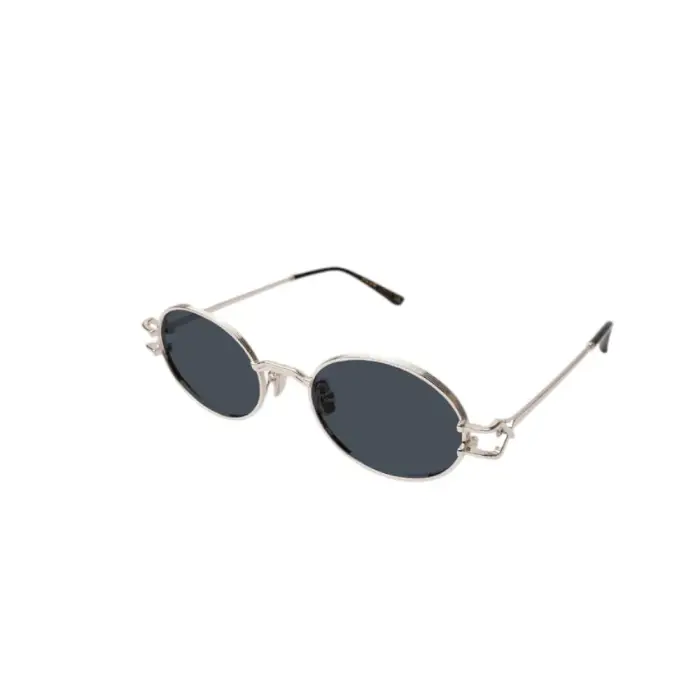 XLab Unisex S Domino Occhiali da sole Metallo Argento Fumo Rotonda Polarizzata