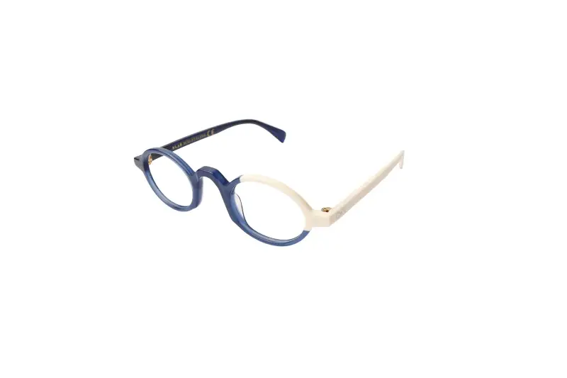XLab Unisex St Elena Blue block Montature da vista Acetato Nero Rotonda Anti-luce blu