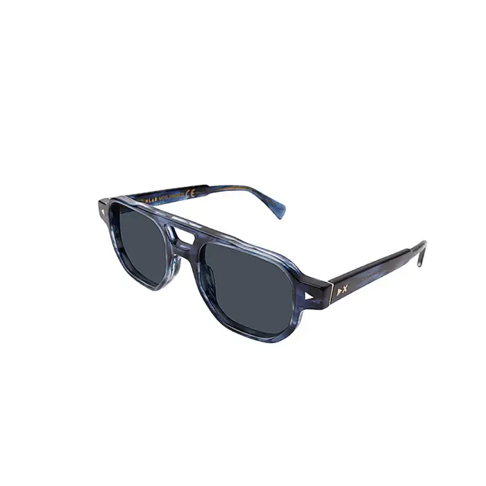 XLab Unisex Tremiti Occhiali da sole Acetato Tartaruga Azzurro Squadrata Normale Sfumato