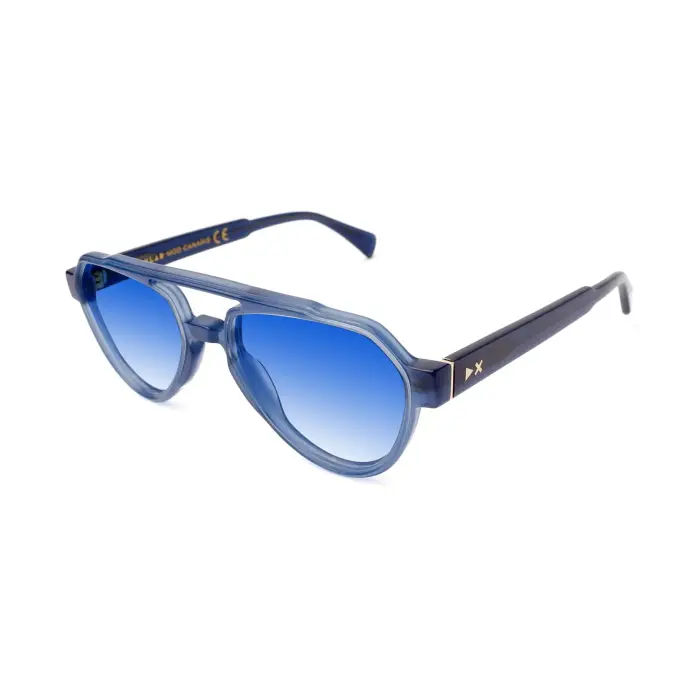 XLab Unisex Canarie Occhiali da sole Acetato Nero Fumo Pilot Polarizzata