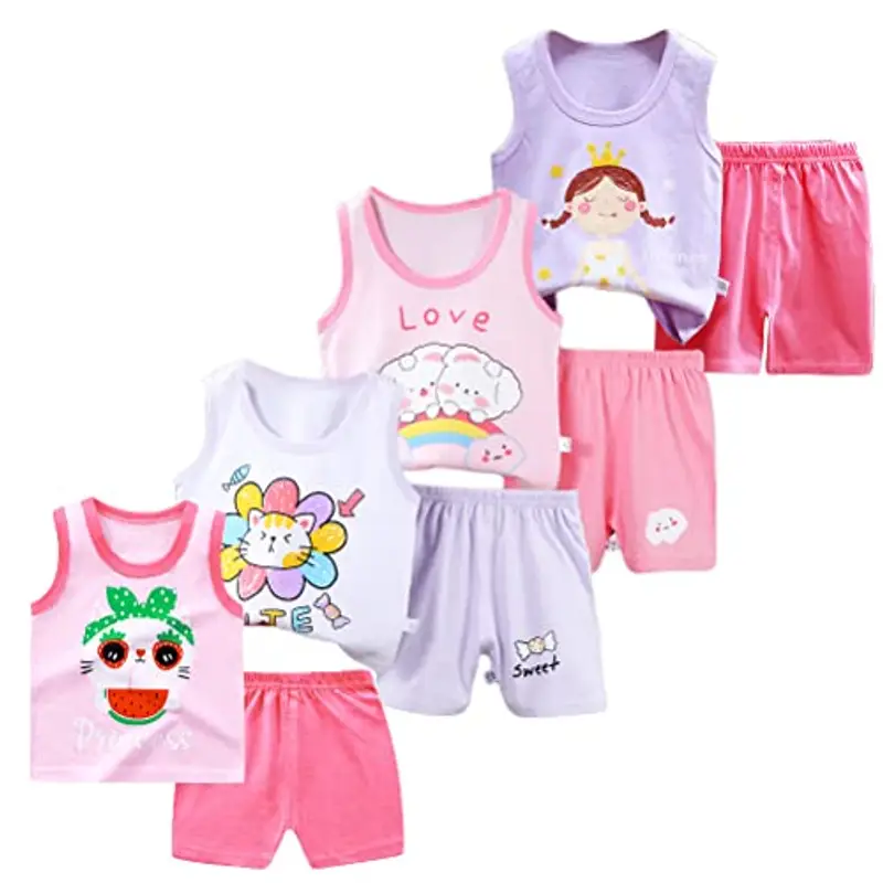 XM-Amigo Set 8 Pezzi Neonati Canotta Shorts, -24 Mesi