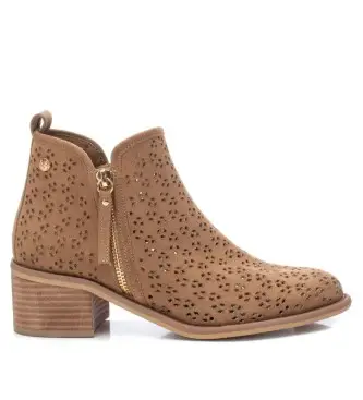 Xti per donna 14225502-TAUPE Stivaletti 142255 marrone -altezza tacco 5 cm, 3 a 5cm, Cerniera, Casual, Imitazione cuoio