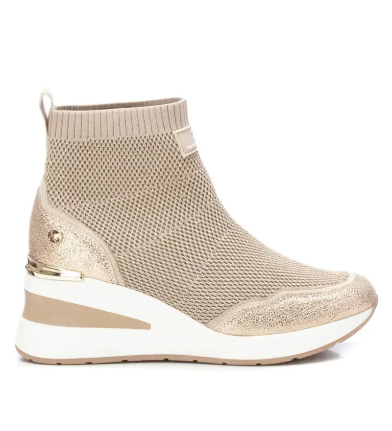 Xti per donna 14240502-BEIGE Stivaletti 142405 marrone -altezza tacco 5 cm, Tessuto, 3 a 5cm, Casual