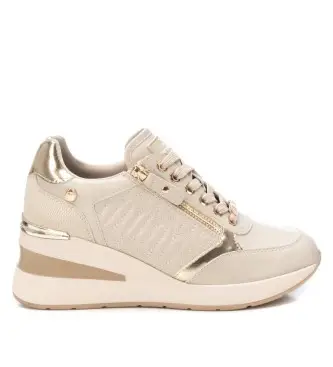 per donna 14307102-BEIGE Scarpe da ginnastica 143071 beige (36), 5 a 8cm, Stringhe, Cerniera, Casual