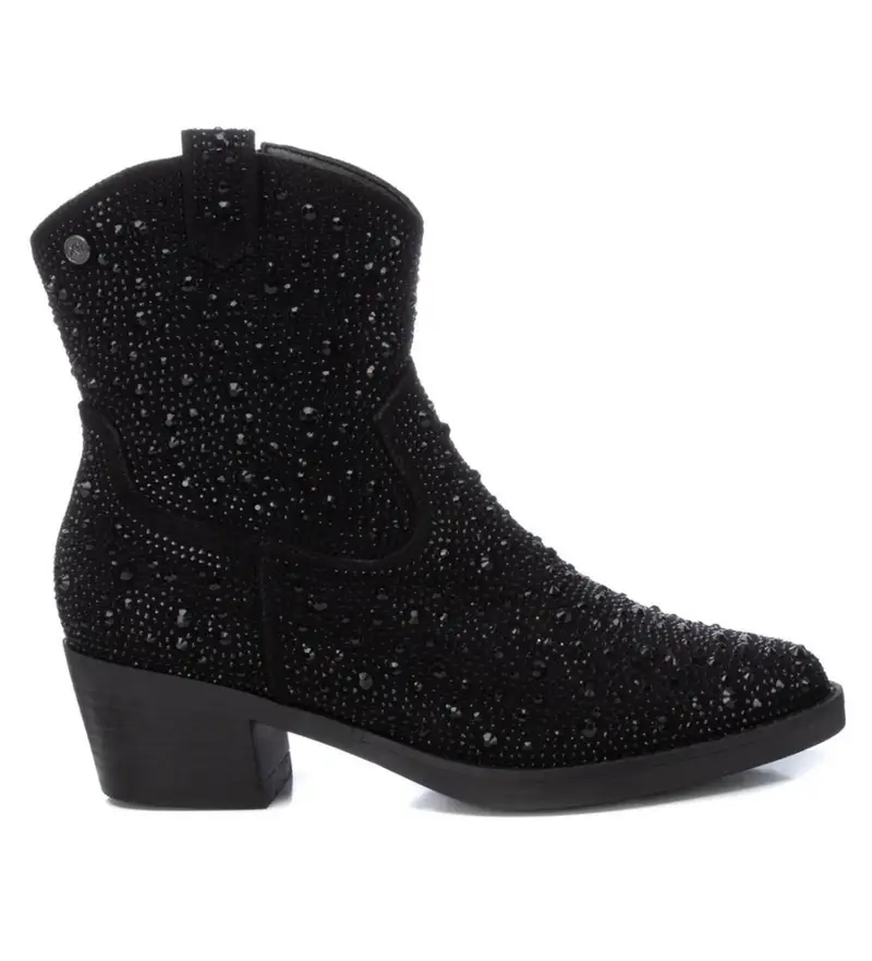 Xti per donna 14311601-NEGRO Stivaletti 143116 neri, Nero, 3 a 5cm, Camoscio, Cerniera, Casual Pelle