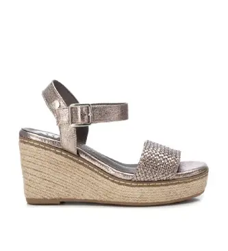 Xti per donna 14382802-PLOMO Sandali 143828 argento, 8 a 10cm, Fibbia, Casual