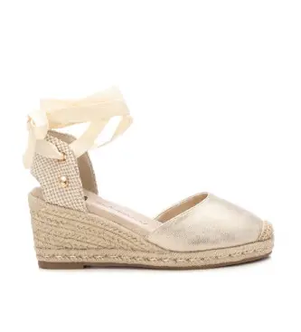 per donna 14384108-ORO Sandali in pelle 143841 oro (41), 5 a 8cm, Camoscio, Stringhe, Casual