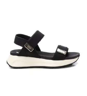Xti per donna 14387401-NEGRO Sandali 143874 neri, Nero, 3 a 5cm, Velcro, Casual Pelle